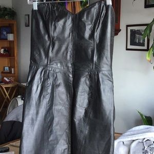 Black leather Mini Dress